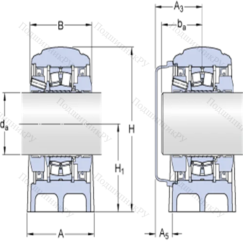 Стационарные роликоподшипниковые узлы ( ConCentra, для метрических валов) SYNT 60 FTF