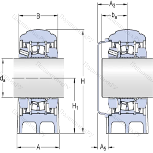 Стационарные роликоподшипниковые узлы ( ConCentra, для метрических валов) SYNT 50 FW