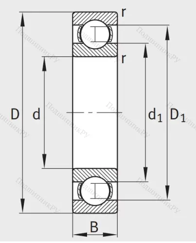 Шариковый однорядный подшипник 16024 в Мурманске