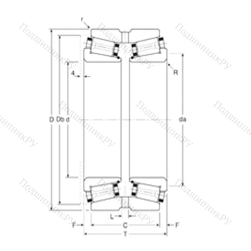 Подшипник роликовый радиально-упорный 200133X/200215XG