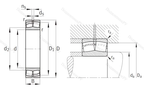 Сферический роликовый подшипник 22214 E 1 XL C 3 от производителя  FAG