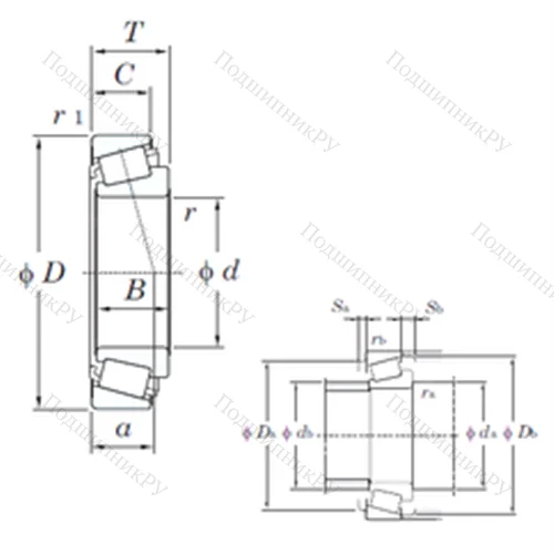 Подшипник роликовый радиально-упорный HC STA 3064LFT
