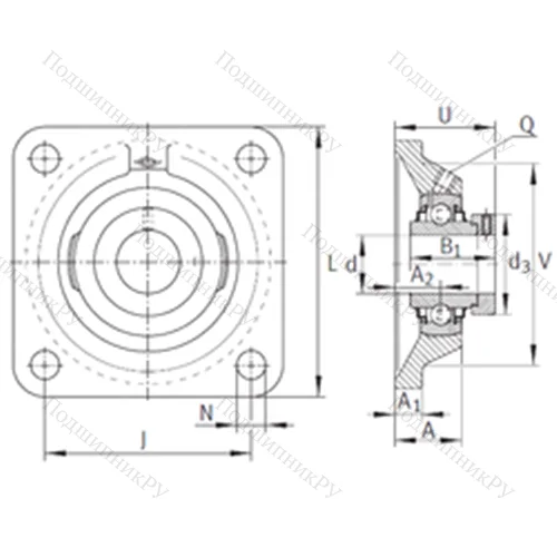 Подшипниковый узел шариковый радиальный RCJ 2-15/16