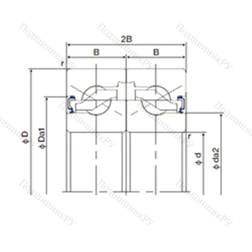 Подшипник шариковый упорно-радиальный спаренный 30TAB 06DF-2LR от производителя  NACHI