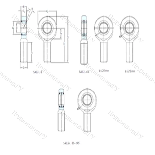Подшипник скольжения сферический SALA 50ES-2RS от производителя  SKF