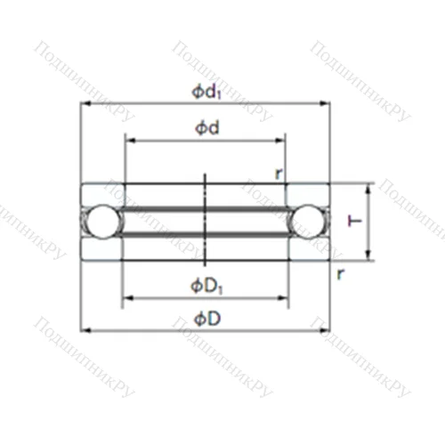 Подшипник шариковый упорный 2915