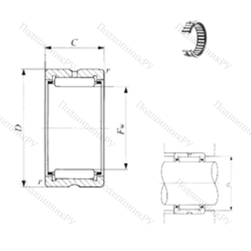 Подшипник игольчатый радиальный TAF 11013030