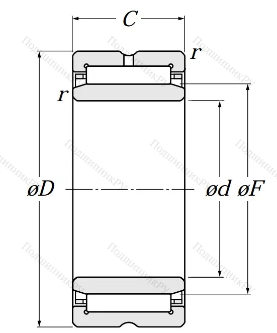 Игольчатый подшипник NA 5904