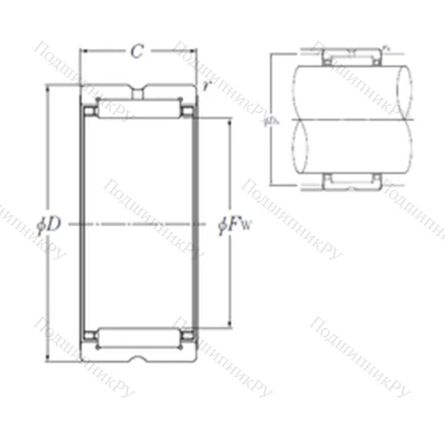 Подшипник игольчатый радиальный RNA 4909R