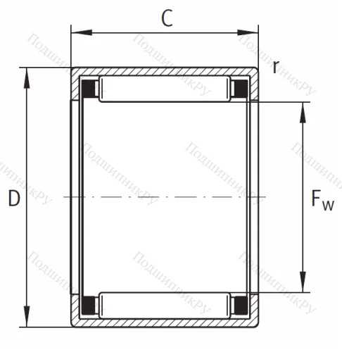 Игольчатый подшипник HK 3516 B от производителя  INA