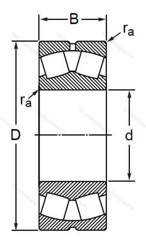 Сферический роликовый подшипник с конической посадкой на вал 1153615 АН (22315 CKW 33)