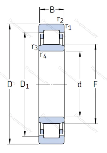 Роликовый цилиндрический подшипник NU 2215 ECML/C 3 от производителя  SKF