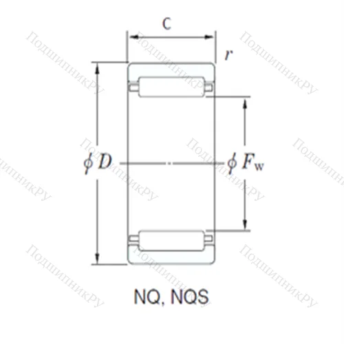 Подшипник игольчатый радиальный NQ 132112