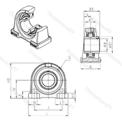 Подшипниковый узел шариковый радиальный UCPA 206