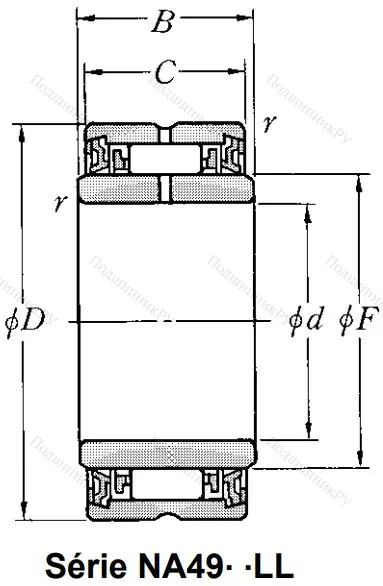 Игольчатый подшипник NA 4906 LL/3AS