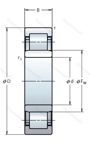 Роликовый цилиндрический подшипник NU 205 EW от производителя  NSK
