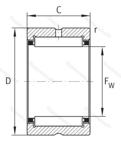 Игольчатый подшипник RNA 6905 XL от производителя  INA
