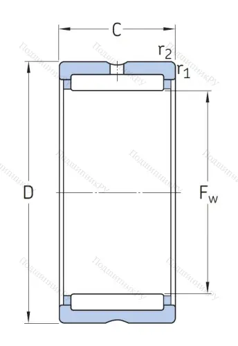 Игольчатый подшипник NK 19/16 от производителя  SKF