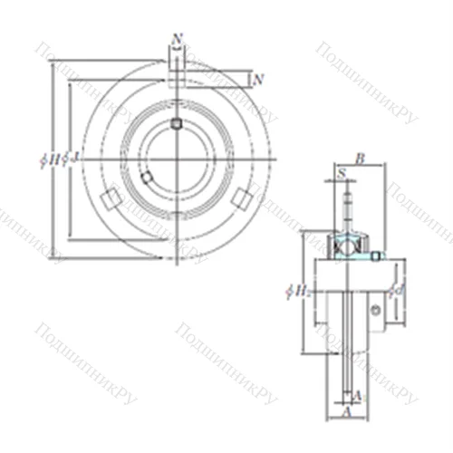 Подшипниковый узел шариковый радиальный SBPF 204-12
