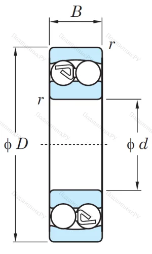 Двухрядный шариковый подшипник 1311 от производителя  KOYO