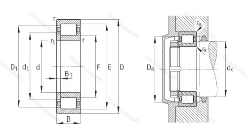 Роликовый цилиндрический подшипник NUP 2219 ETVP 2 от производителя  FAG