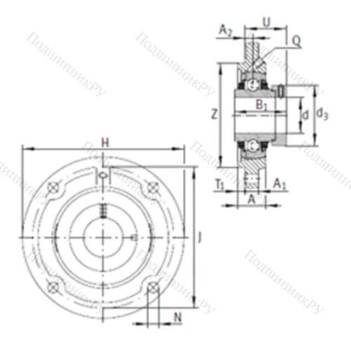 Подшипниковый узел шариковый радиальный TFE 30
