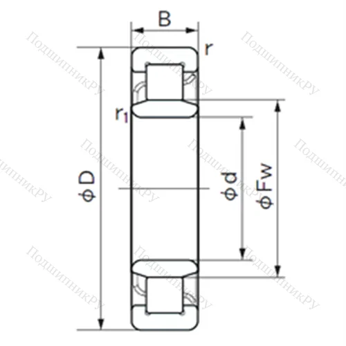Подшипник роликовый радиальный NU 1096