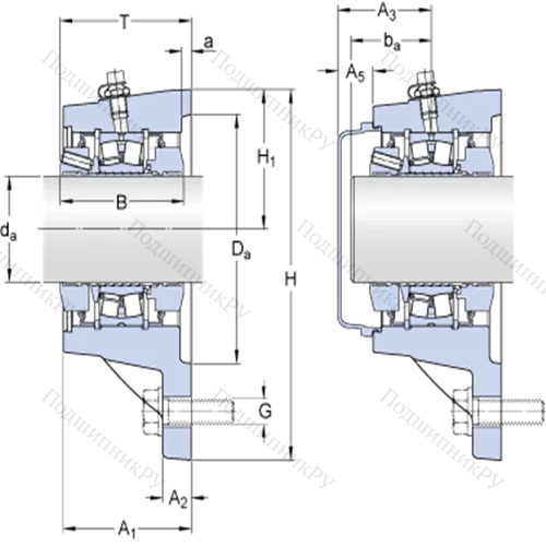 Фланцевые роликоподшипниковые узлы ( ConCentra, для метрических валов) FYNT 55 F