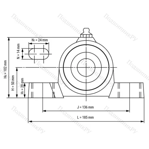 Подшипниковый узел WP-SSBP 208 - Вал: 40 мм от производителя  LPZ