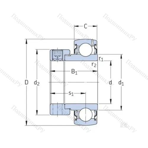 Корпусный подшипник YET 205-014 в Мурманске