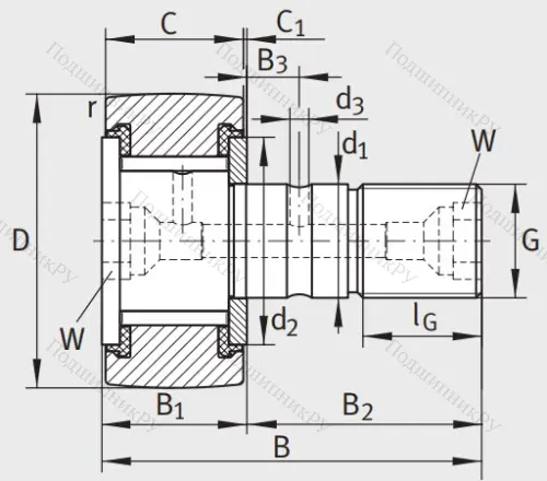 Подшипник KRV 35 PP A от производителя  INA