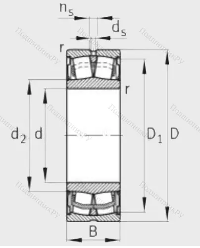 Сферический роликовый подшипник WS 22208 E 1 XL 2RSR (WS 22208 E 1 XL 2RSR) от производителя  FAG