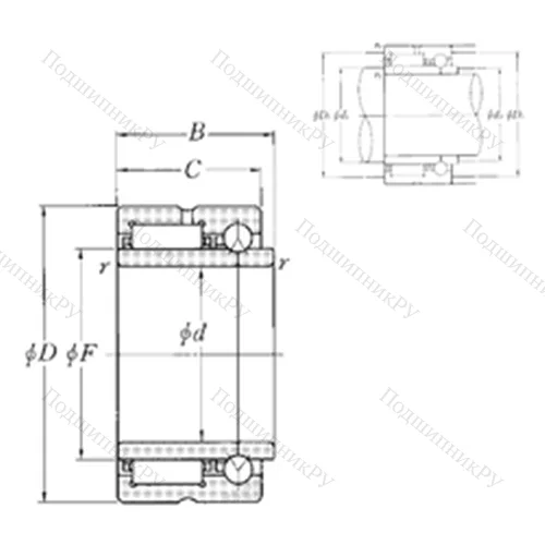 Подшипник комбинированный NKIB 59/22R