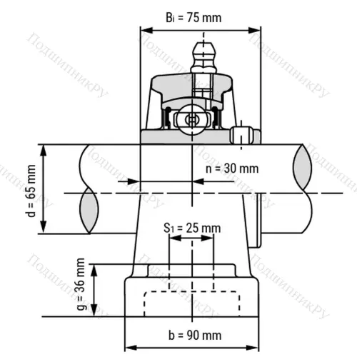 Подшипниковый узел UCP 313 - Вал: 65 мм от производителя  LPZ