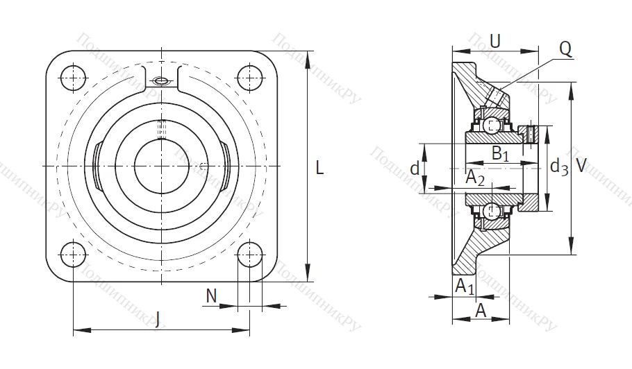 Подшипниковый узел  RCJ 65-214