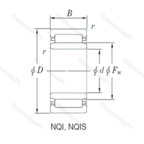 Подшипник игольчатый радиальный NQI 203220AD