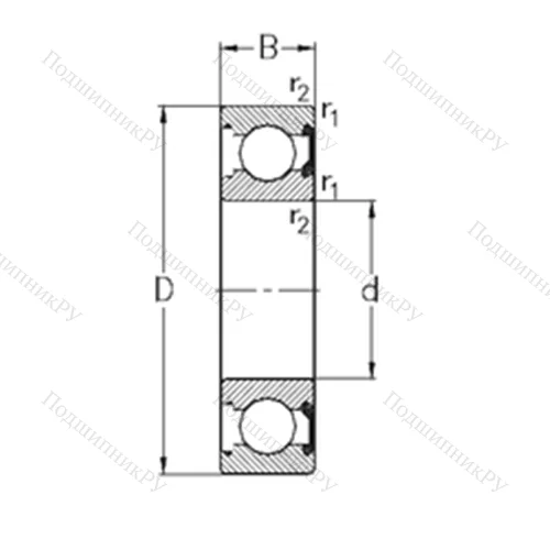 Подшипник шариковый радиальный 61909-2RSR