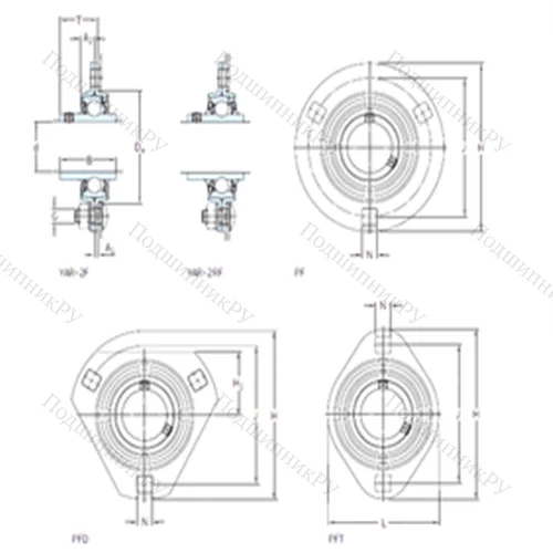 Подшипниковый узел шариковый радиальный PFD 20 RM