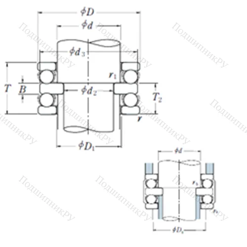 Подшипник шариковый упорный 52408 от производителя  NSK
