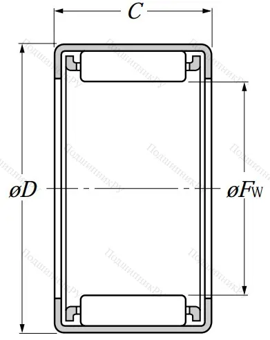 Игольчатый подшипник HK 2016 от производителя  NTN