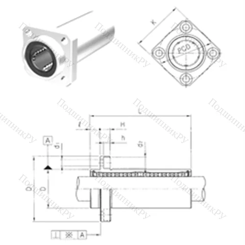 Подшипник шариковый линейный LMKP 50L
