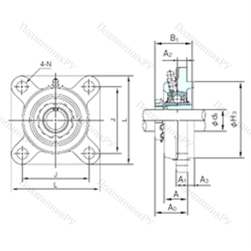 Подшипниковый узел шариковый радиальный UKFS 315+H 2315