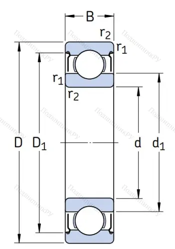 Однорядный шариковый подшипник W 638/3 - 2Z в Мурманске