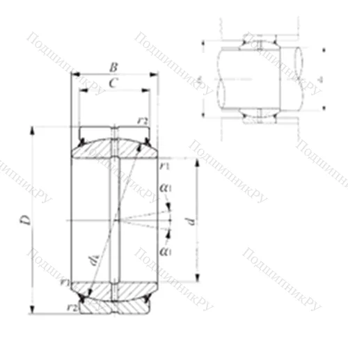 Подшипник скольжения сферический GE 160ES-2RS