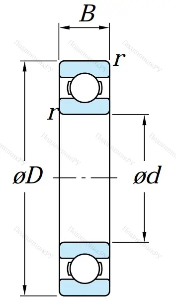 Однорядный шариковый подшипник 6320 C 3