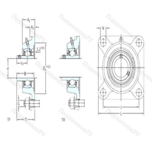Подшипниковый узел шариковый радиальный FY 30 WF