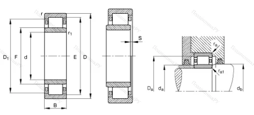 Роликовый цилиндрический подшипник NU 313 ETVP 2C 3 от производителя  FAG