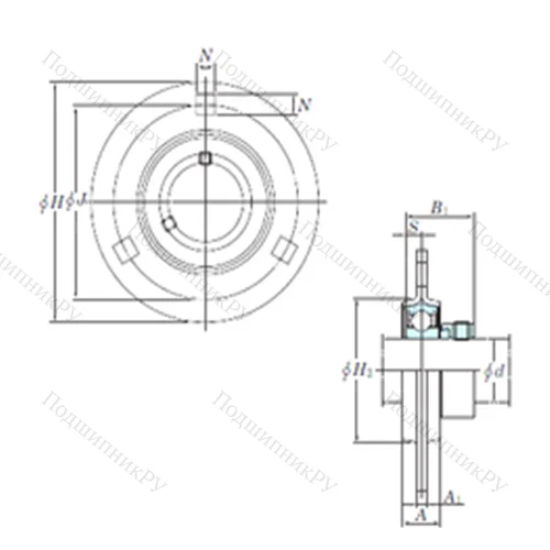 Подшипниковый узел шариковый радиальный SAPF 204-12