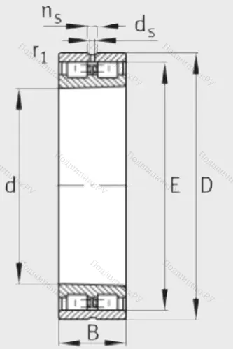 Роликовый цилиндрический подшипник NN 3012 D-K-TVP-SP-XL