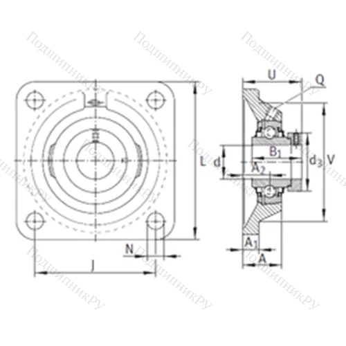 Подшипниковый узел шариковый радиальный RCJ 100